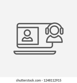Webinar icon line symbol. Isolated vector illustration of  icon sign concept for your web site mobile app logo UI design.