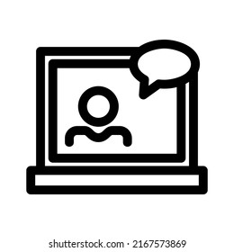 icono de webinar o logotipo símbolo de signo aislado ilustración vectorial - iconos vectoriales de estilo negro de alta calidad

