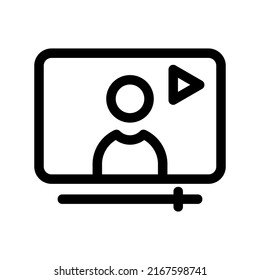 Webinar-Symbol oder Logo einzeln auf Zeichensymbolen, Vektorgrafik - qualitativ hochwertige Vektorsymbole mit schwarzem Hintergrund
