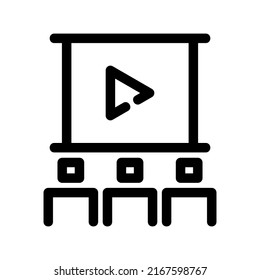 Webinar-Symbol oder Logo einzeln auf Zeichensymbolen, Vektorgrafik - qualitativ hochwertige Vektorsymbole mit schwarzem Hintergrund
