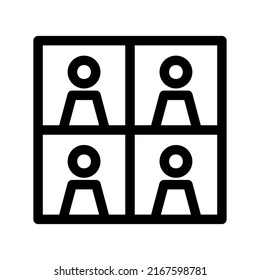 Webinar-Symbol oder Logo einzeln auf Zeichensymbolen, Vektorgrafik - qualitativ hochwertige Vektorsymbole mit schwarzem Hintergrund
