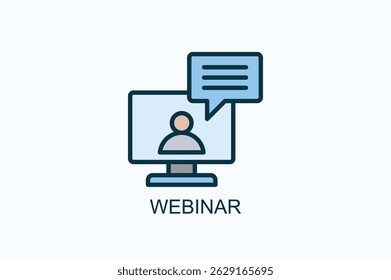 Ilustração De Vetor Isolada De Ícone Ou Logotipo De Webinar