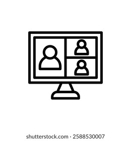 Webinar icon logo sign set vector outline