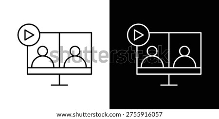 Webinar icon or logo, simple minimal style. outline doodle icon.