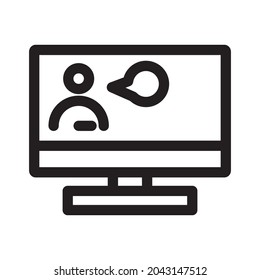 webinar icon or logo vector illustration of isolated sign symbol, vector illustration with high quality black outline.