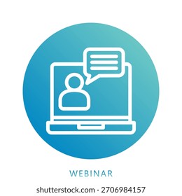 Webinar Icon Mini Illustration Icon. Use For Modern Concept, Print, Ui, Ux Kit, Web And App Development. Vector Related To Office, Education, Examination And More