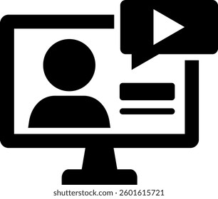 Webinar Icon Mixed Vector Illustration