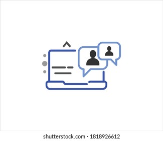 Icono de seminario web. Ilustración vectorial de icono de conferencia en línea.