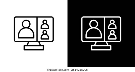 Webinar icon outline collection for web design