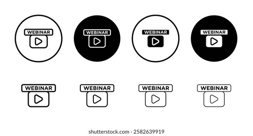 Webinar icon Outline thin set pack series