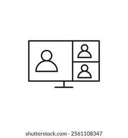 Webinar icon Outline vector line symbol