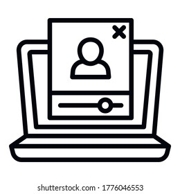 Webinar icon. Outline webinar vector icon for web design isolated on white background