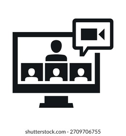 Webinar-Symbol für Online-Lernen, Live-Diskussionen und virtuelle Meetings mit mehreren Teilnehmern