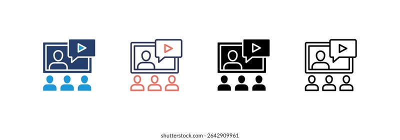 Webinar Icon set multiple style collection