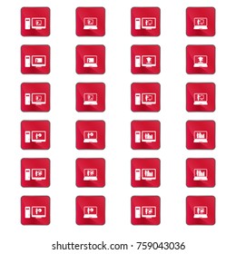 Webinar icon set. Online education vector icons. 