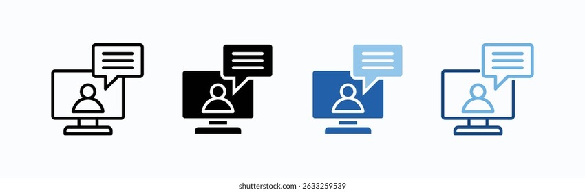 Webinar Icon Sheet Multiple Style Collection Isolated Vector