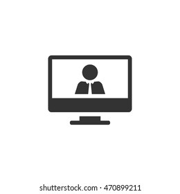 Webinar icon in single color. E-learning internet university college study distance connection