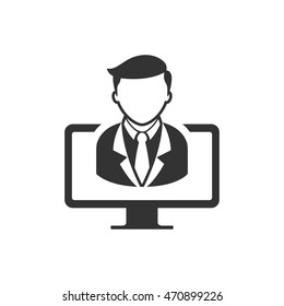 Webinar icon in single color. E-learning internet university college study distance connection