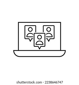 Webinar icon vector. online conference illustration sign. group call symbol or logo. 