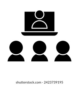 Webinar icon vector. Online conference illustration sign. Online training symbol or logo.