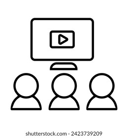 Vector de icono del seminario web. Signo de ilustración de conferencia en línea. Símbolo o logotipo de formación en línea.