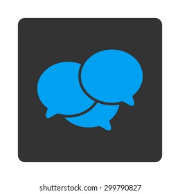 Webinar icon. Vector style is blue and gray colors, flat rounded square button on a white background.