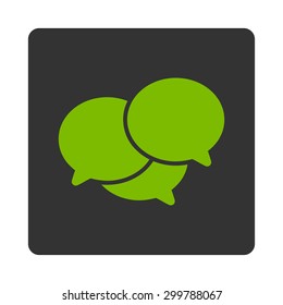 Webinar icon. Vector style is eco green and gray colors, flat rounded square button on a white background.