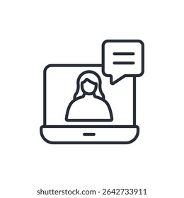 Iconos del webinar aislados en el fondo blanco. Diseño de estilo plano