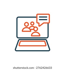webinar icons outline and Flat Style,transparent background