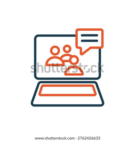 webinar icons outline and Flat Style,transparent background