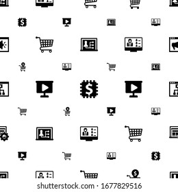 webinar icons pattern seamless. Included editable filled Distance teacher, Blended Learning, Online Training, Distance Exam, video Presentation icons. webinar icons for web and mobile.