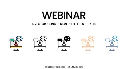 Webinar icons set ready to use vector icon stock illustration