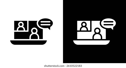 Webinar icons vector set in solid flat style