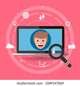 Webinar, internet conference  flat design eps 10 vector