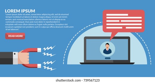 Webinar, internet conference, flat design concept banner concept eps 10 vector