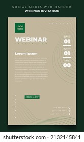 Webinar Invitation in green background design. good template for online advertising design