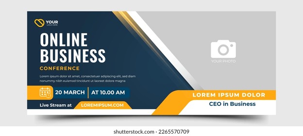 Webinar invitation horizontal banner template design