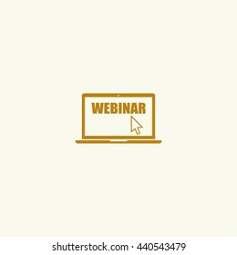 Webinar laptop sign icon.