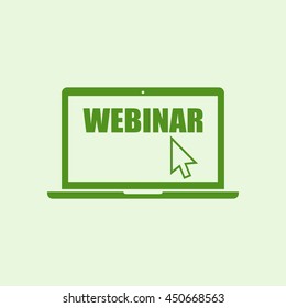 Webinar laptop sign icon.