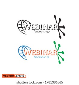 webinar letter logo icon design vector illustration