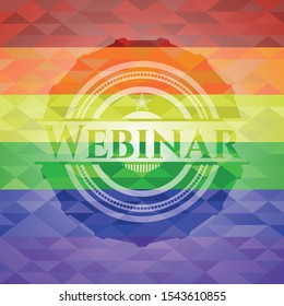 Webinar lgbt colors emblem. Vector Illustration. Mosaic.
