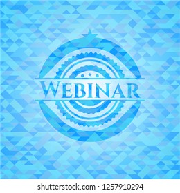Webinar light blue mosaic emblem