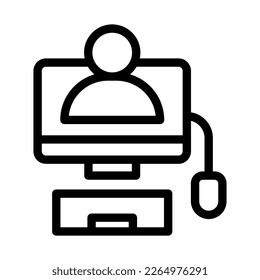 ilustración de icono de línea webinar vectorial