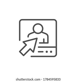 Rahmensymbol und Webkonferenzen für die Webinare-Linie