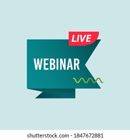 Webinar Live Label Vector Template Design Illustration