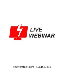Webinar Live-Logo-Design, Vektorvorlage