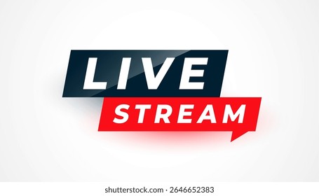 vetor de design de rótulo de transmissão ou transmissão ao vivo para webinar