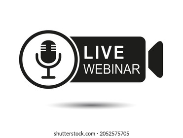 Webinar, live training and video online logo Icons. Vector flat conference