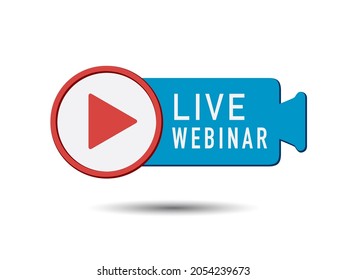 Webinar, live training and video online logo Icons. Vector flat conference