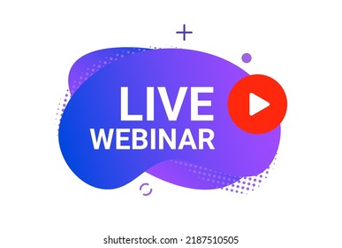 Webinar Live Virtual Event Icon, Online Video Training Broadcast. Live Webinar Workshop Stream Video Conference Podcast